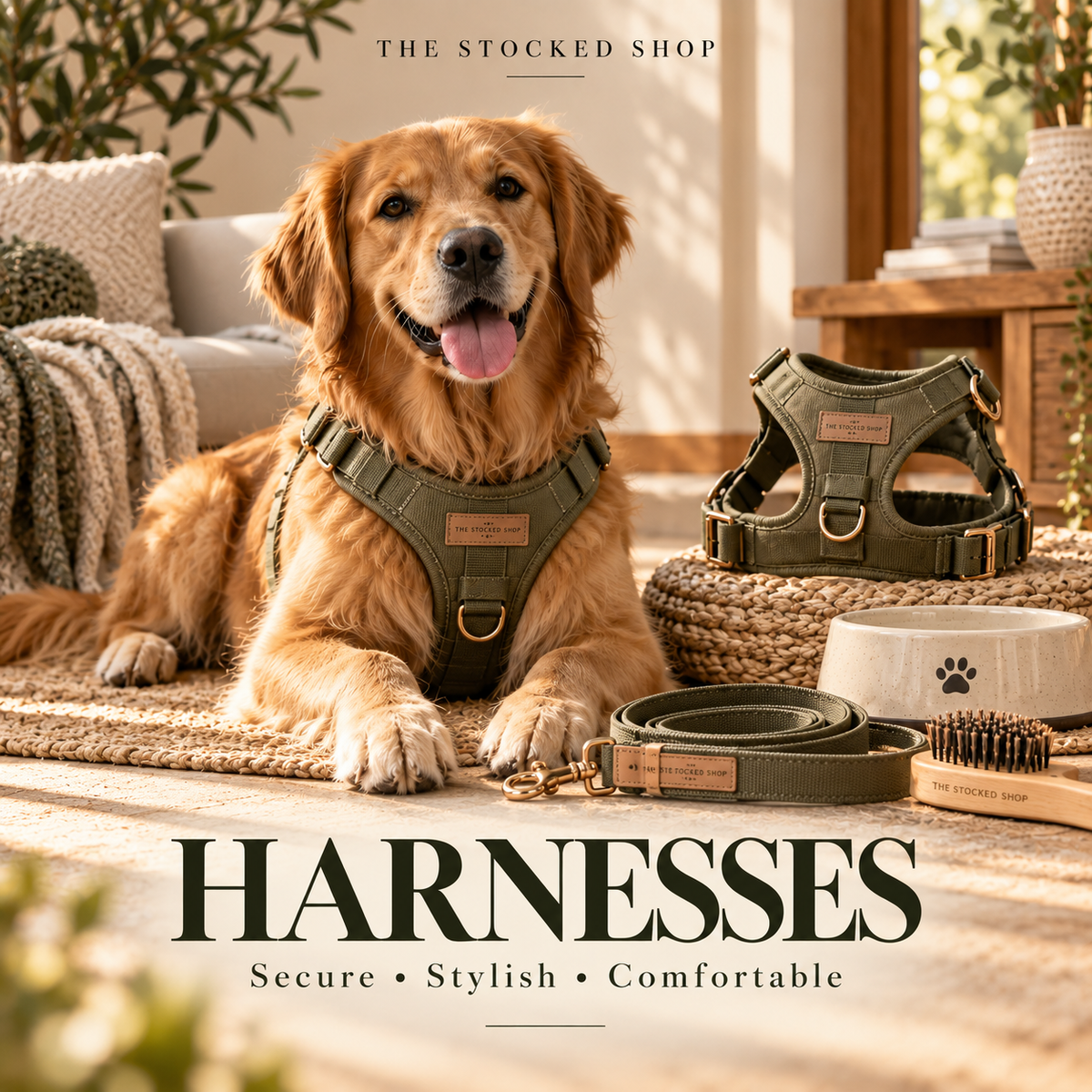 Dog harness guide from The Stocked Shop