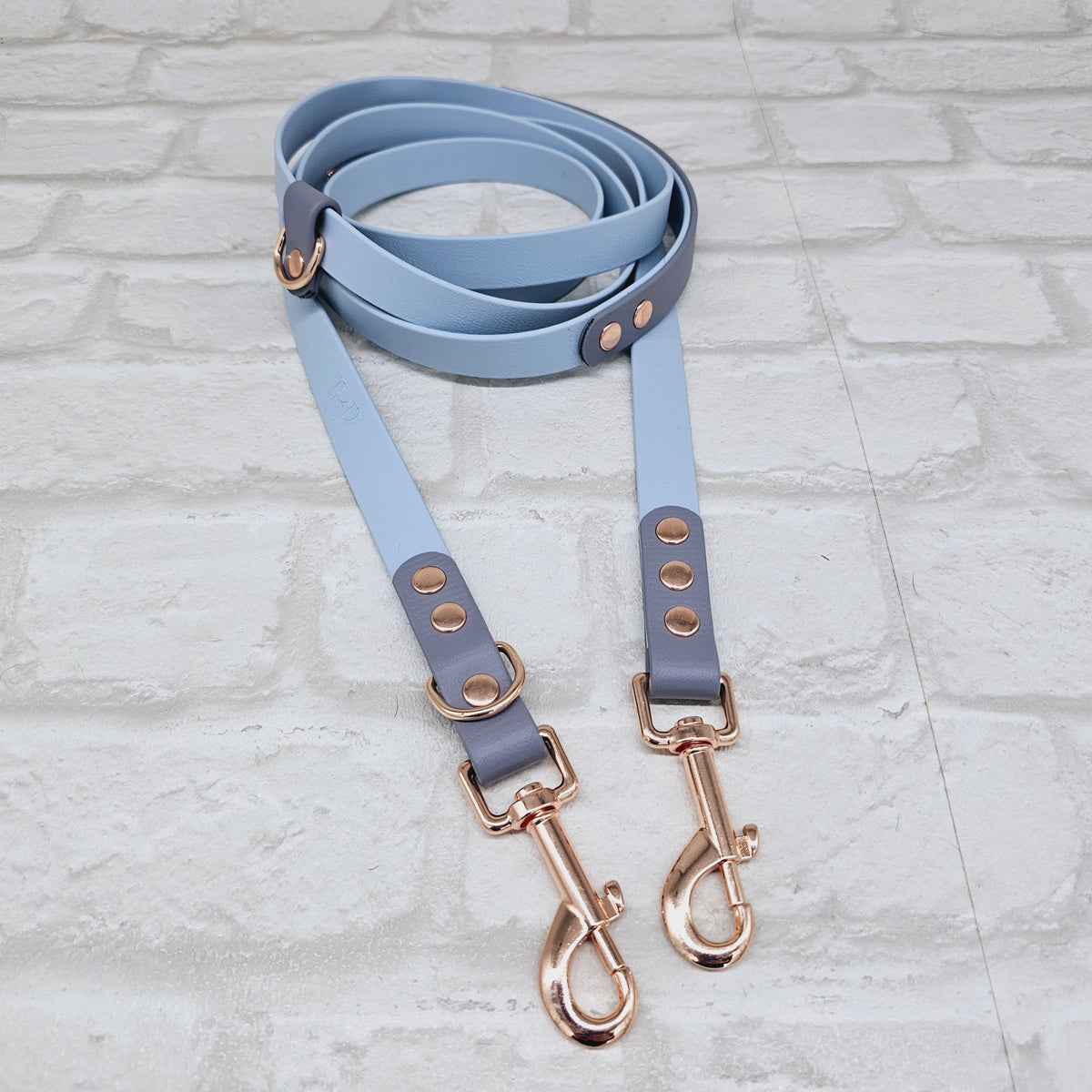 Pastel Blue & Grey – Waterproof BioThane© Hands-Free Dog Training Lead