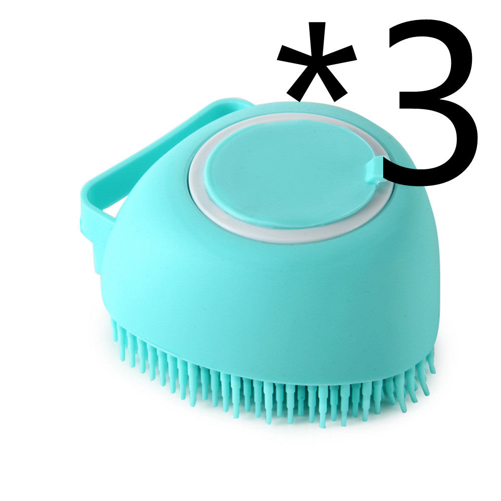 Silicone Shampoo Dispensing Bath Brush for Dogs & Cats