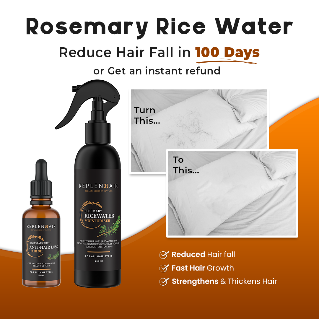 Replenhair Rosemary & Rice Water Hair Care Set – Spray and Oil