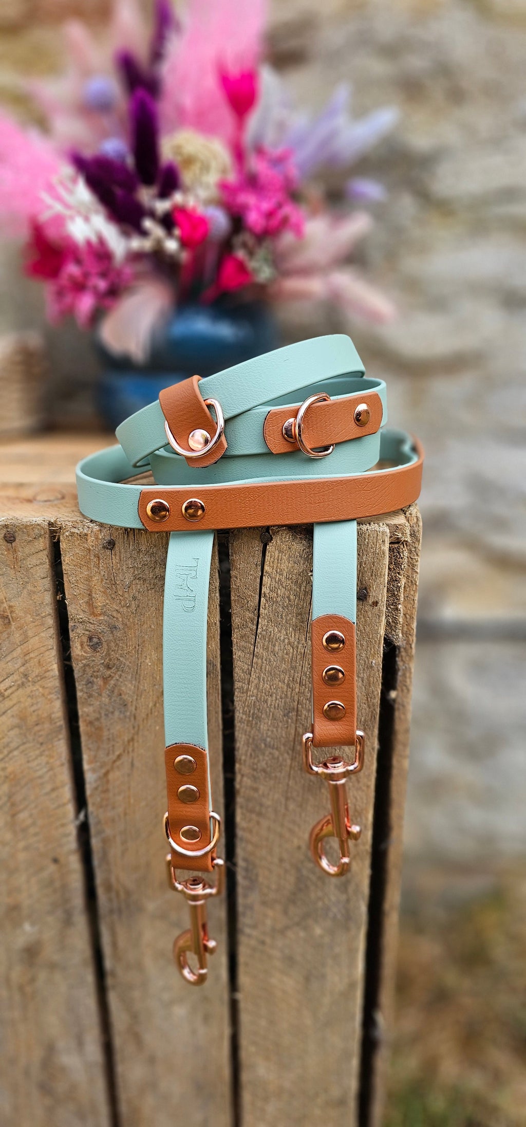 Sage & Tan – Waterproof BioThane© Hands-Free Dog Training Lead