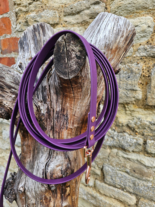 Aubergine - Waterproof BioThane© Dog Long Line Lead