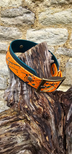 Statement Splatter Wrap Waterproof BioThane© Dog Collar - Forest Flame