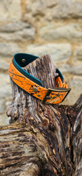 Statement Splatter Wrap Waterproof BioThane© Dog Collar - Forest Flame