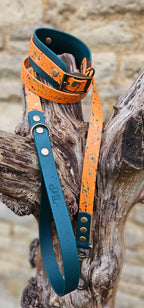 Waterproof BioThane© Splatter Dog Lead - Forest Flame