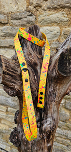 Waterproof BioThane© Neon Splatter Dog Lead - Yellow
