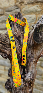Waterproof BioThane© Neon Splatter Dog Lead - Yellow