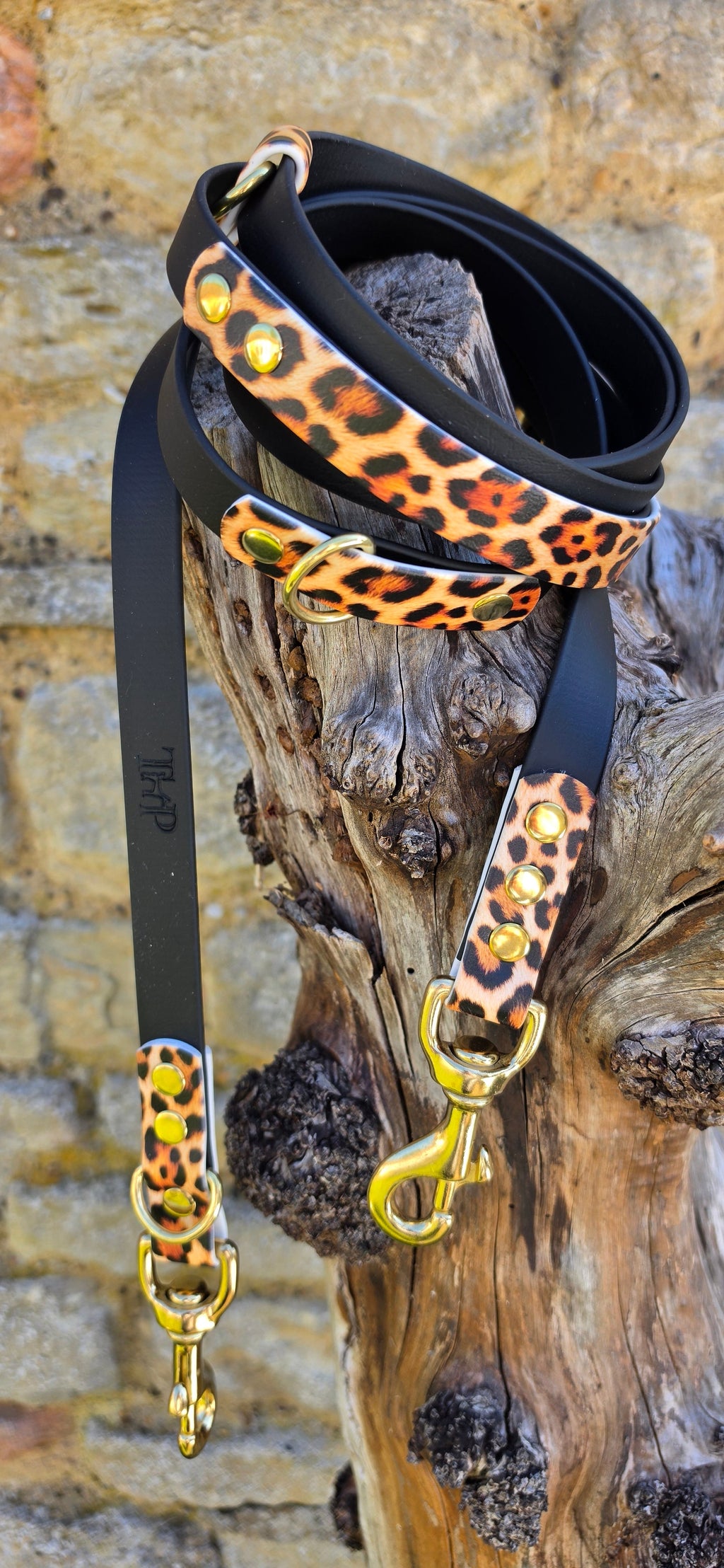 Leopard Print – Waterproof BioThane© Hands-Free Dog Training Lead
