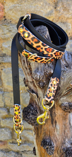 Leopard Print – Waterproof BioThane© Hands-Free Dog Training Lead