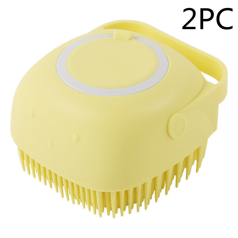 Silicone Shampoo Dispensing Bath Brush for Dogs & Cats