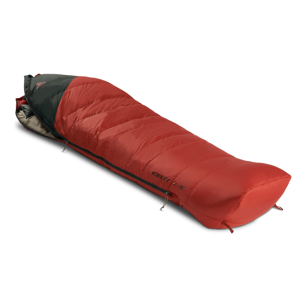 Kelty Cosmic Down 0°F (-18°C) 550-Fill Sleeping Bag - Long - Tandoori Spice/Green Gables