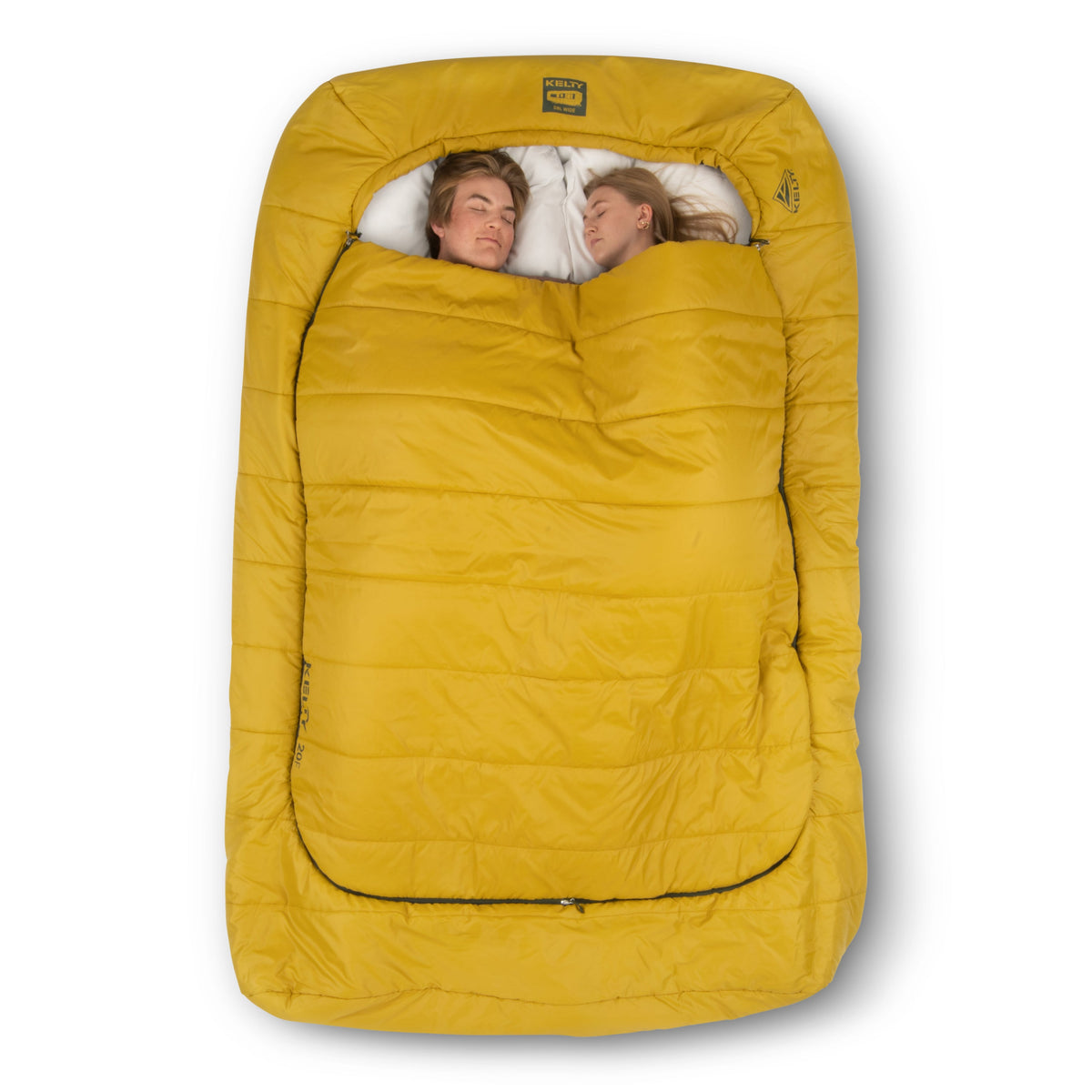 Kelty Tru.Comfort Doublewide 20°F (-7°C) Synthetic 2-Person Sleeping Bag - One Size - Olive Oil/Gamescape