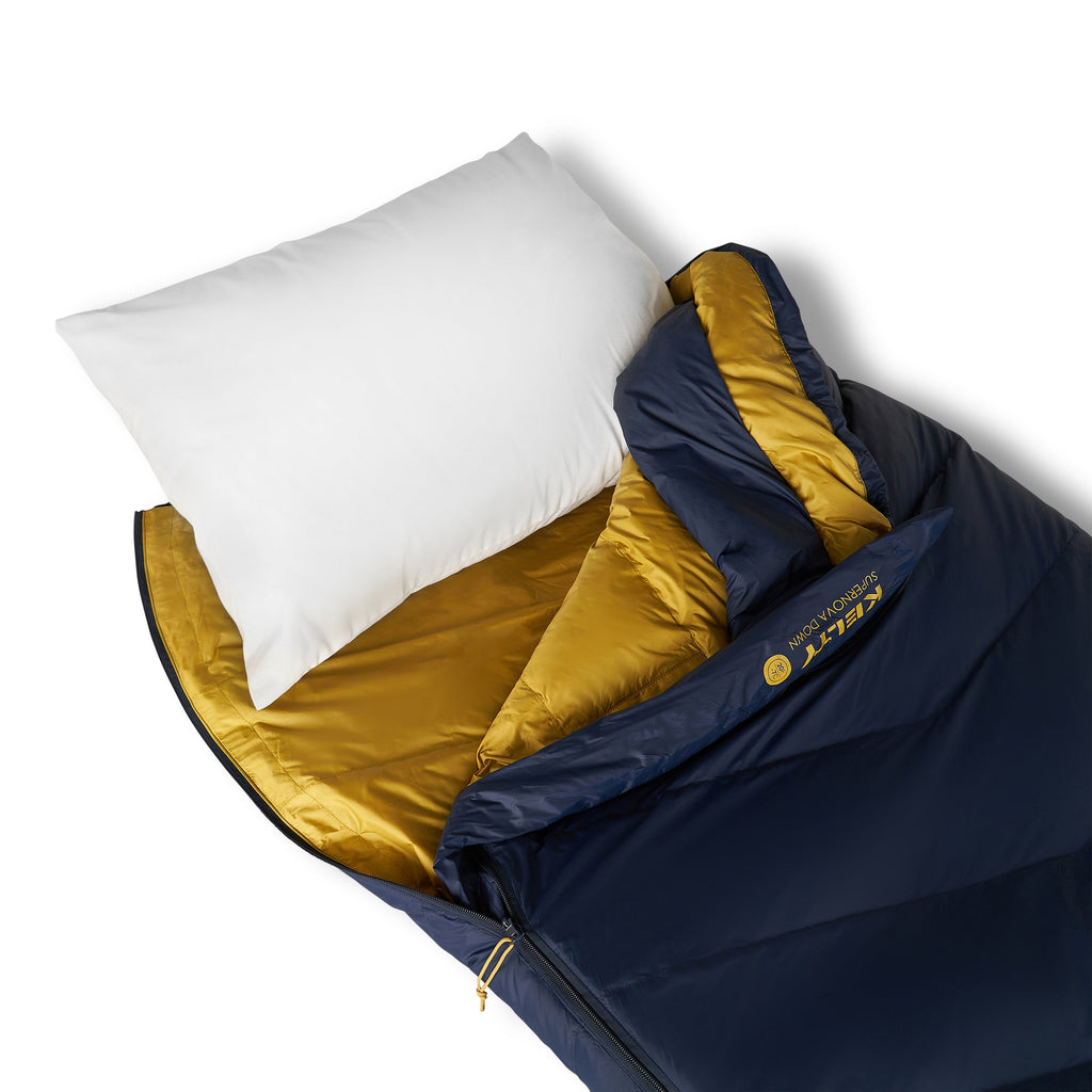 Kelty Supernova 20°F (-7°C) 550-Fill Down Sleeping Bag - Long, Right-Hand Zip - Pageant Blue/Windward Blue/Olive Oil