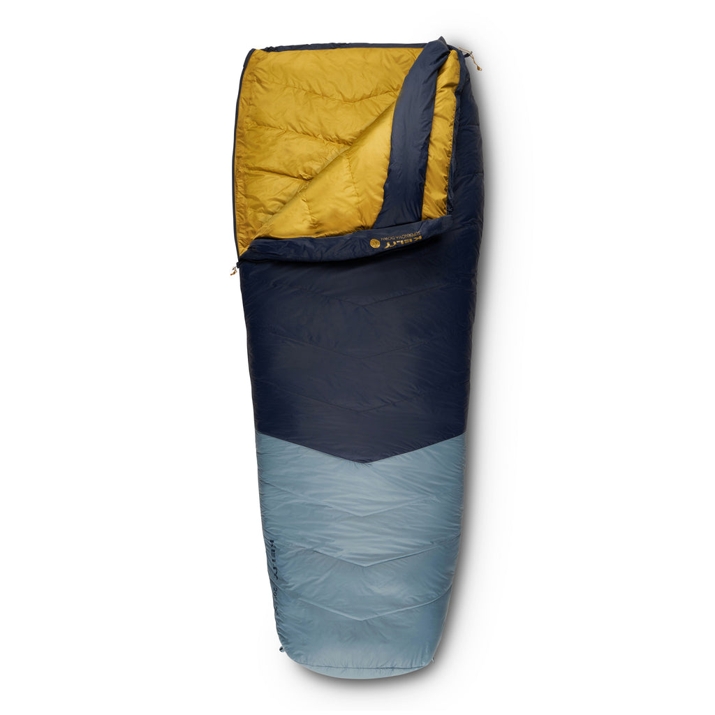Kelty Supernova 20°F (-7°C) 550-Fill Down Sleeping Bag - Long, Right-Hand Zip - Pageant Blue/Windward Blue/Olive Oil