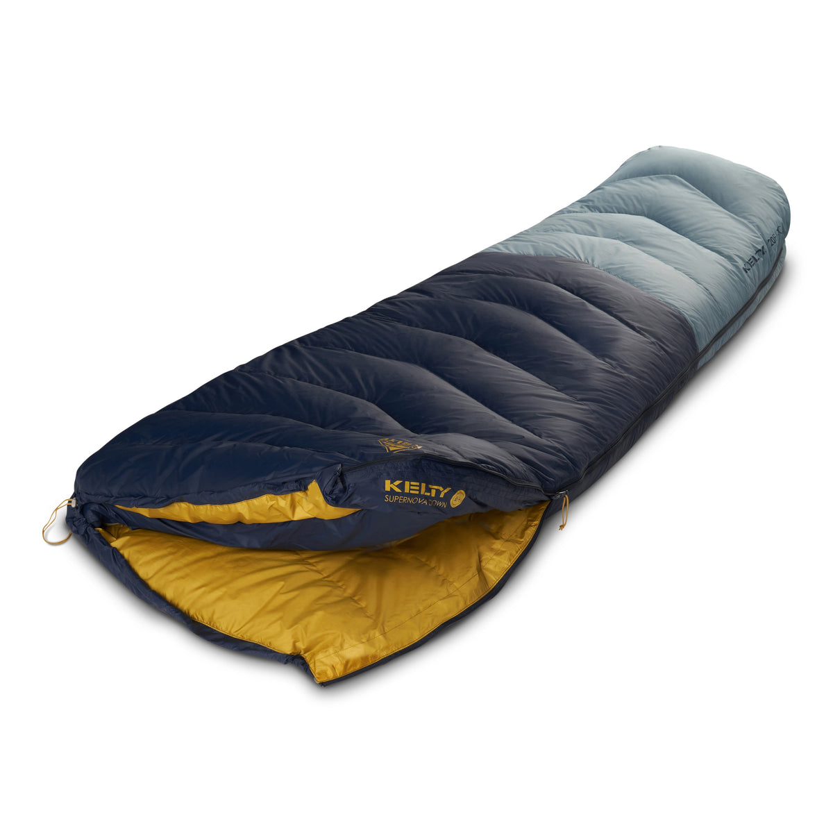 Kelty Supernova 20°F (-7°C) 550-Fill Down Sleeping Bag - Regular, Right-Hand Zip - Pageant Blue/Windward Blue/Olive Oil