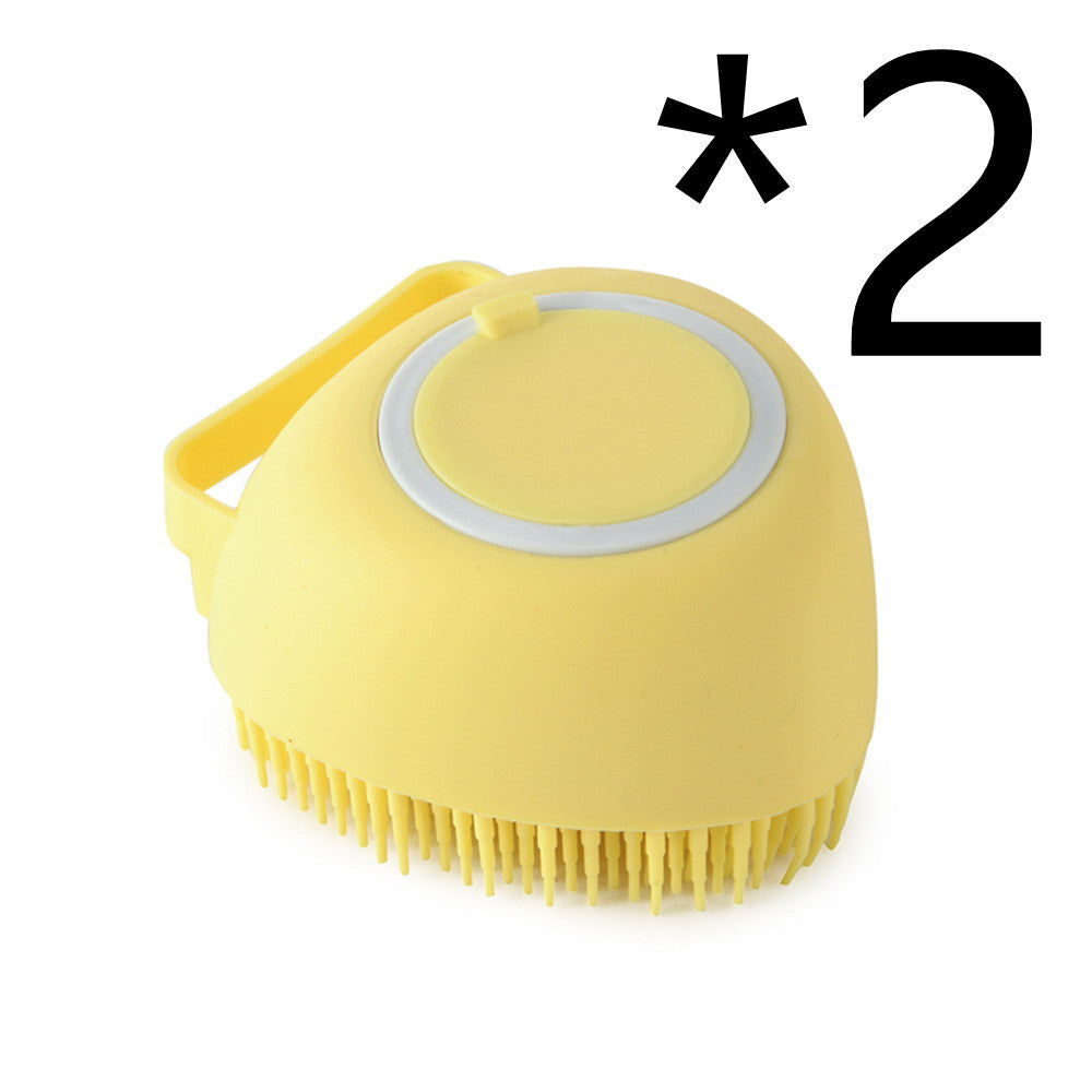 Silicone Shampoo Dispensing Bath Brush for Dogs & Cats