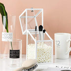 London Boutique Makeup Brush Organiser with Lid – White