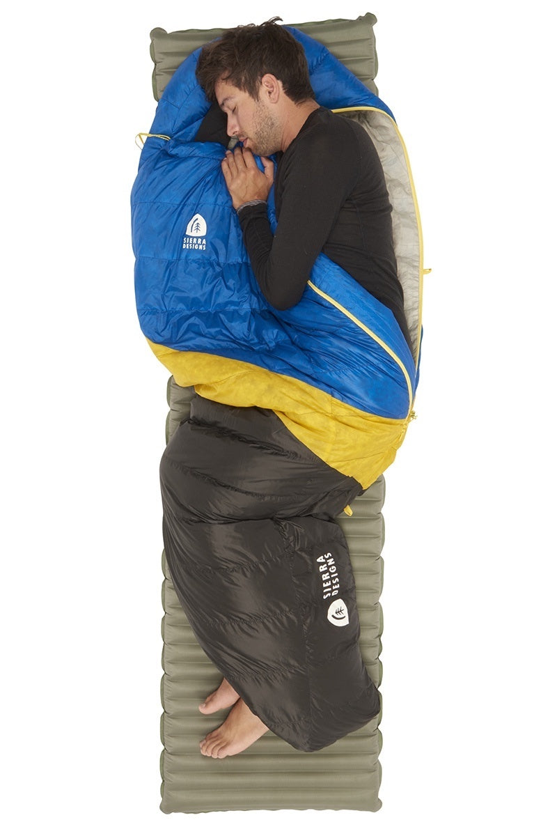 Sierra Designs Nitro 35°F (-3°C) 800-Fill DriDown Sleeping Bag - Regular - Blue/Yellow/Peat
