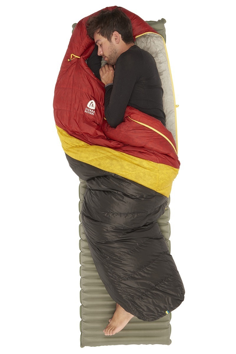 Sierra Designs Nitro 20°F (-7°C) 800-Fill DriDown Sleeping Bag - Long - Red/Yellow/Peat