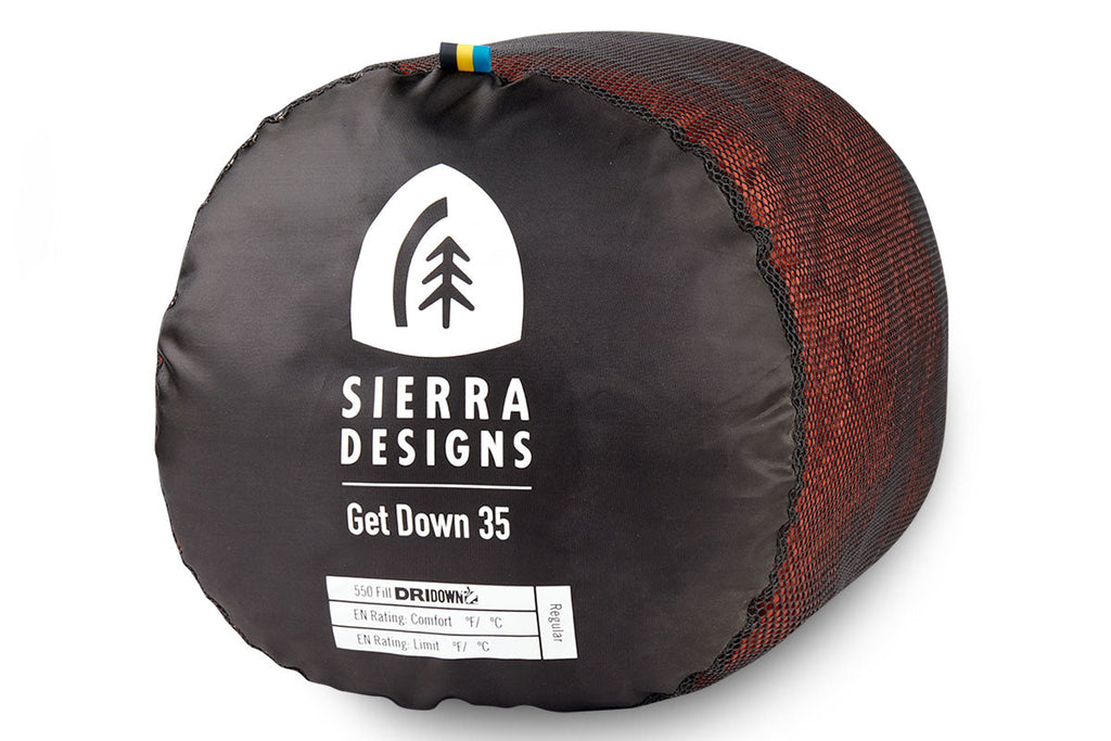 Sierra Designs Get Down 35°F (-3°C) 550-Fill DriDown Sleeping Bag - Regular - Red