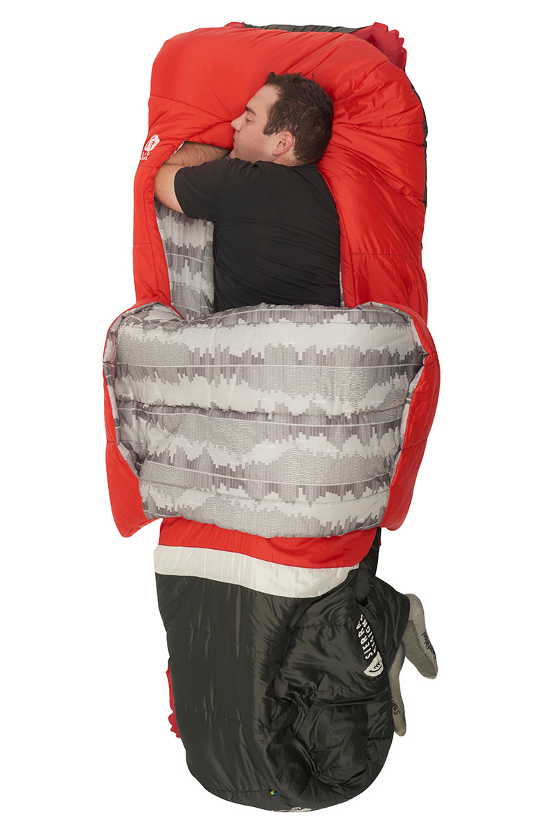 Sierra Designs Frontcountry Bed 20°F (-7°C) Synthetic Sleeping Bag - Long - Red/Grey