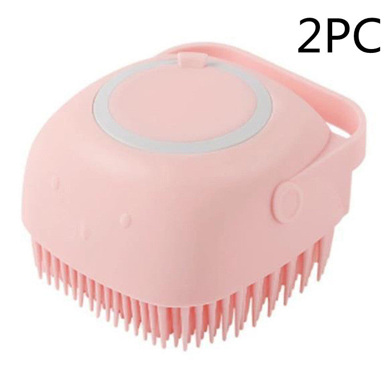 Silicone Shampoo Dispensing Bath Brush for Dogs & Cats