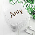 Personalised Animal Print Travel Jewellery Case