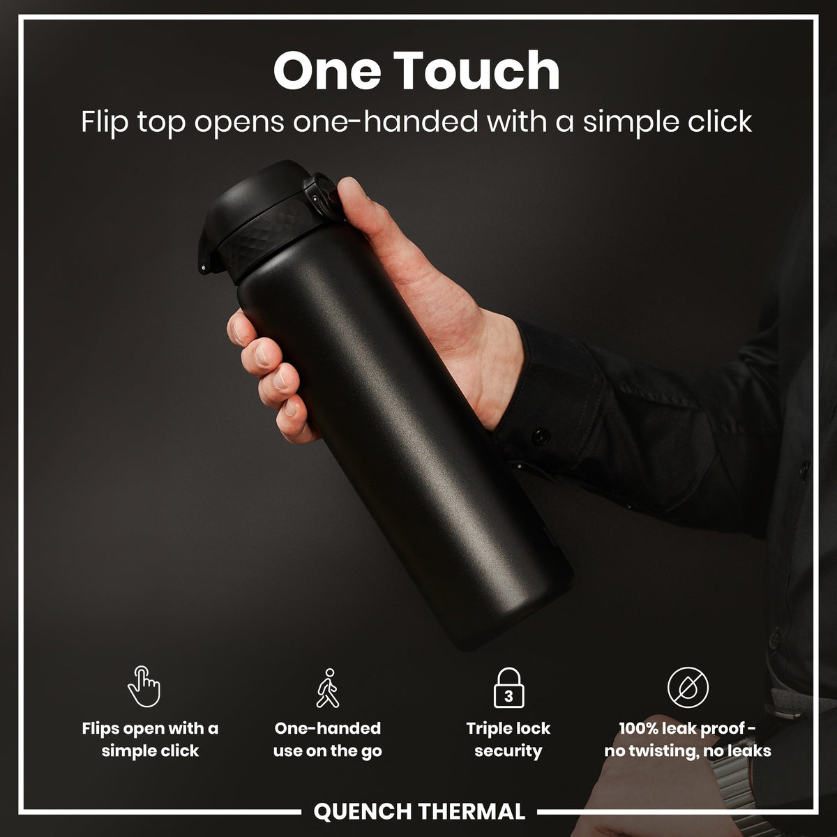 ION8 920ml Insulated Water Bottle – Black