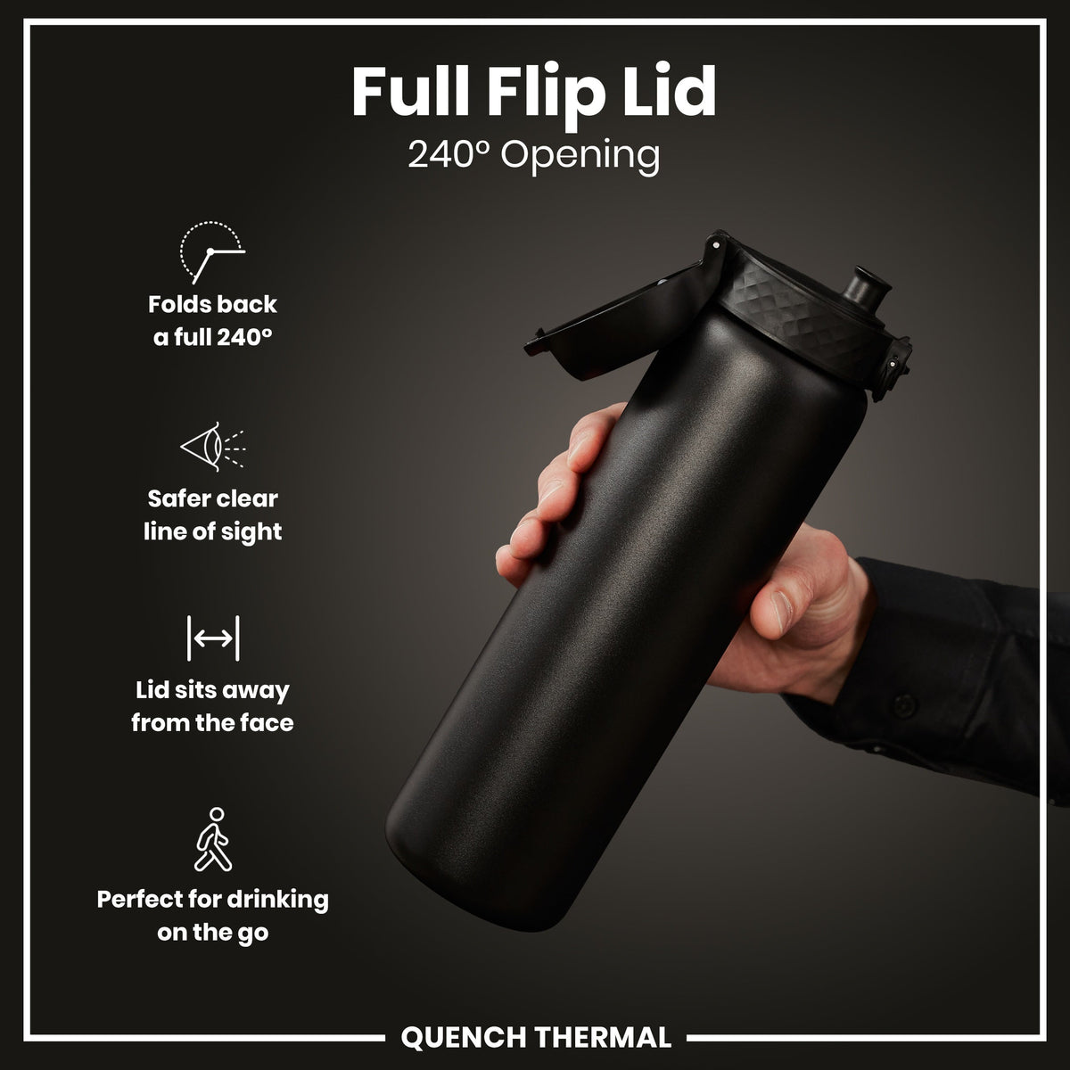 ION8 920ml Insulated Water Bottle – Black