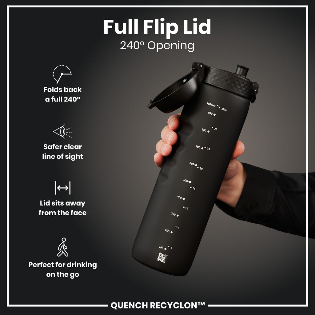 ION8 Recyclon 1L Water Bottle – Black