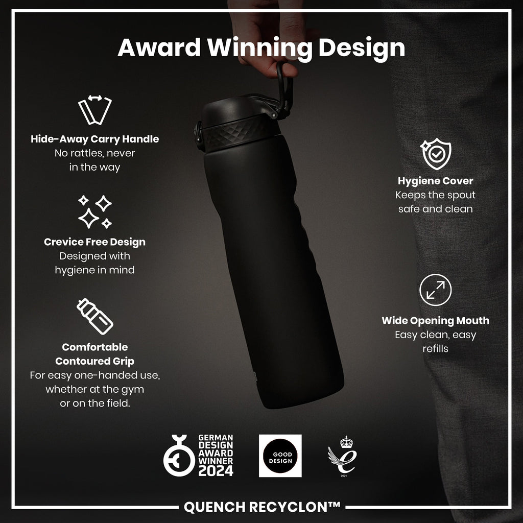 ION8 Recyclon 1L Water Bottle – Black