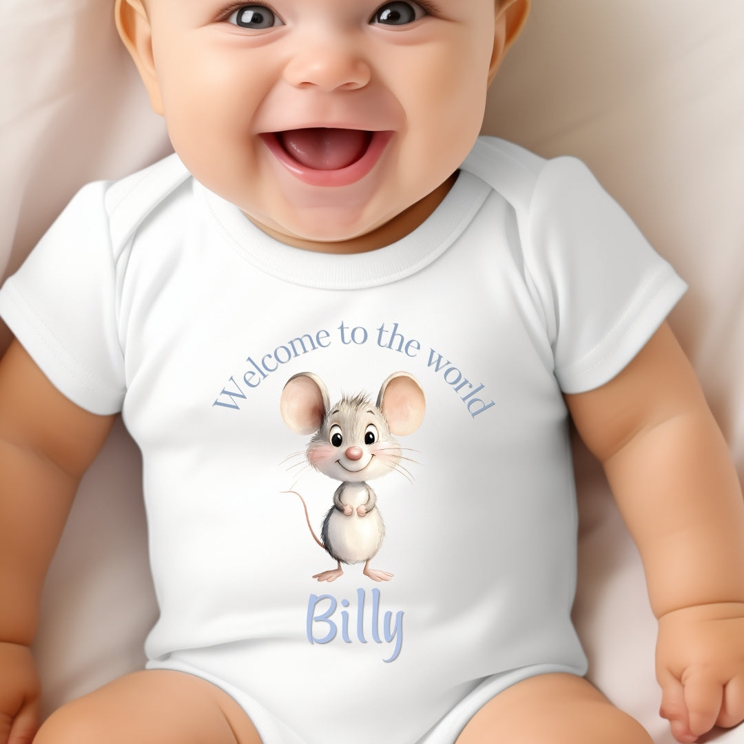 Personalised Blue Mouse Baby Gift Box