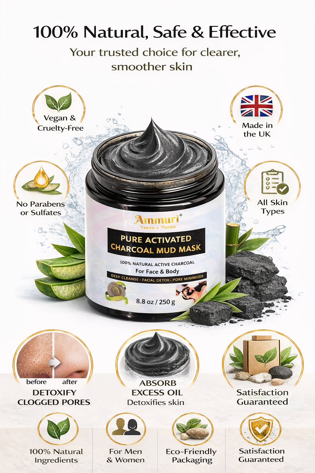 Ammuri Activated Charcoal Mud Mask – product image 4