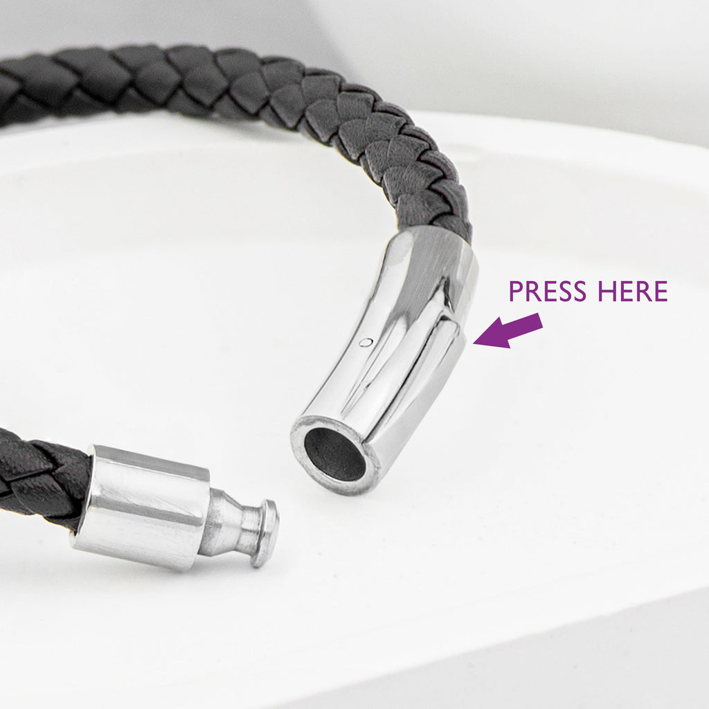Personalised Men's Infinity Knot Leather Bracelet