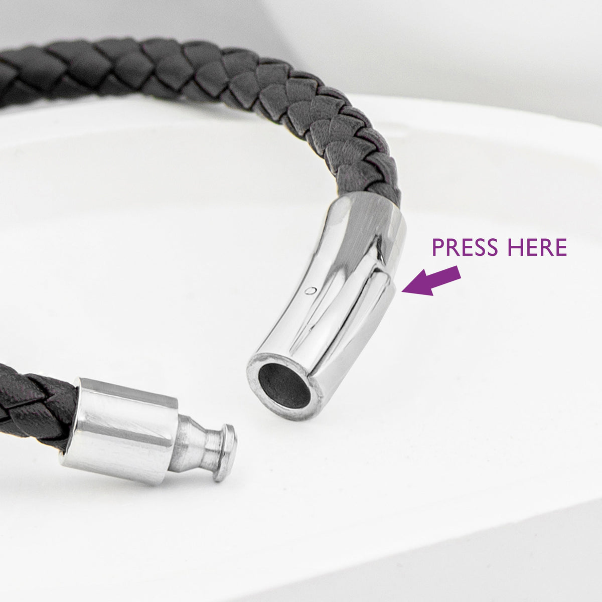 Personalised Men's Infinity Knot Leather Bracelet