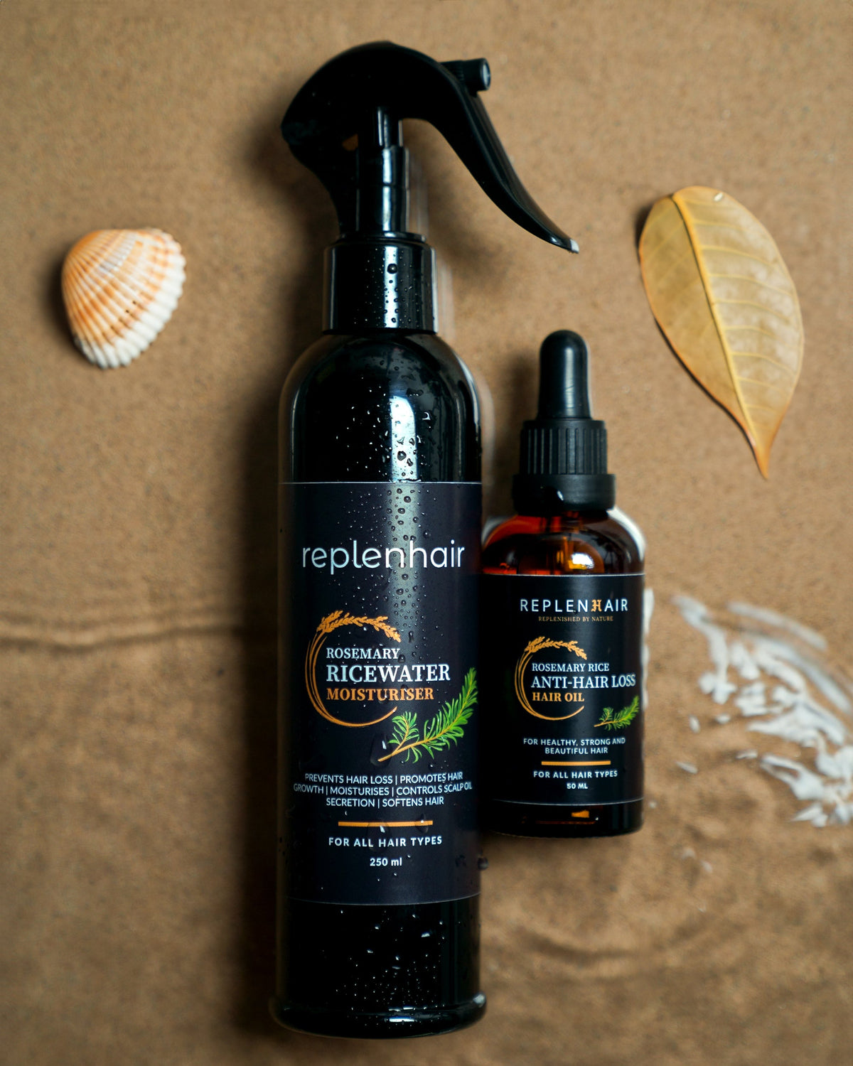 Replenhair Rosemary & Rice Water Hair Care Set – Spray and Oil