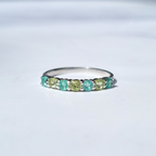Emerald & Peridot Half Eternity Band in Sterling Silver