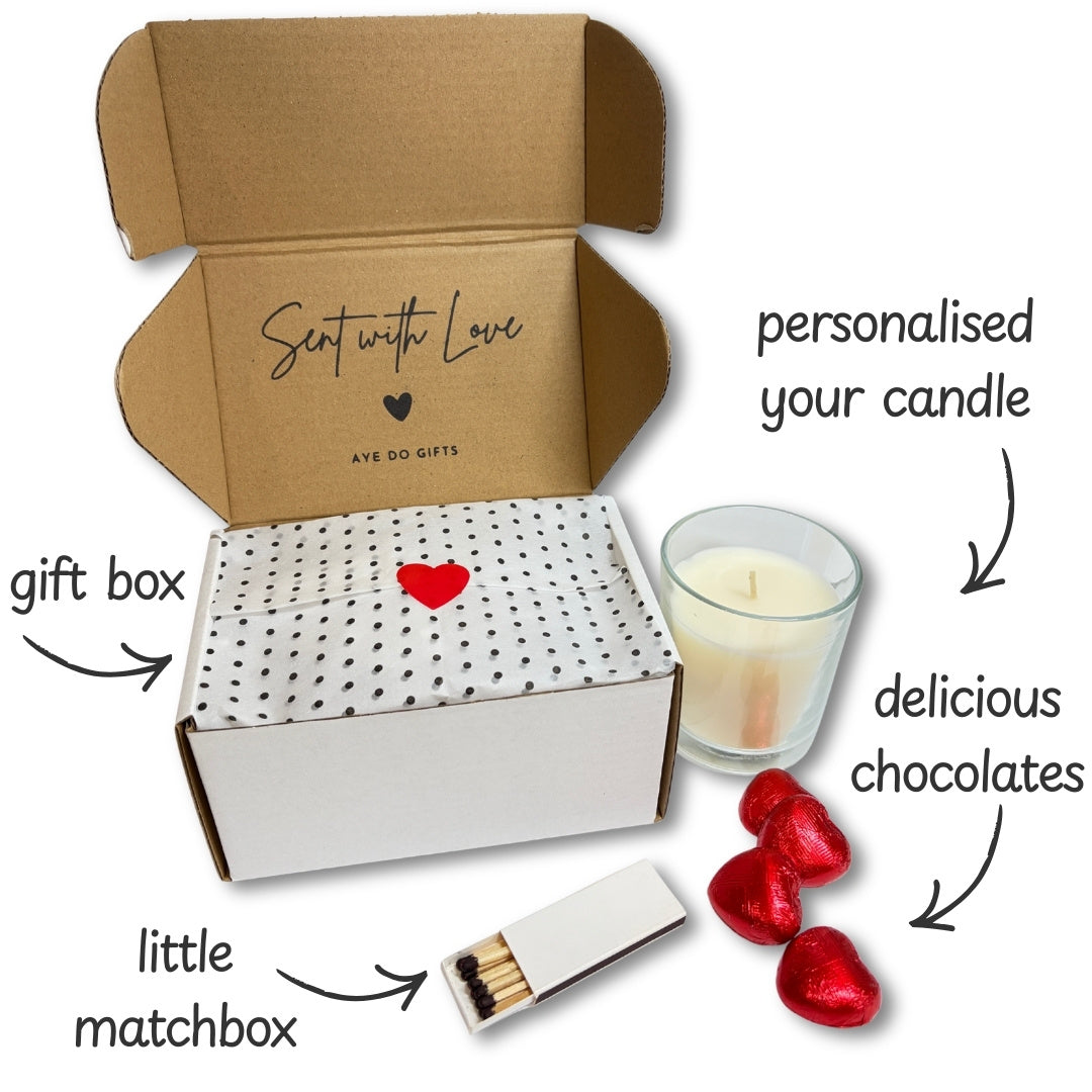 Personalised Entwined Hearts Wedding Candle Gift Set