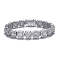 Men's 10mm Clustered Tennis Bracelet – Rhodium-Plated Brass