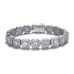 Men's 10mm Clustered Tennis Bracelet – Rhodium-Plated Brass