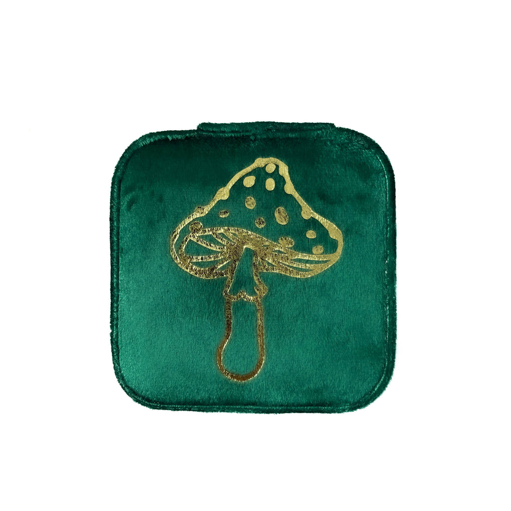 Green Witch Mushroom Travel Jewellery Box