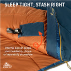 Kelty Solstice 20°F (-7°C) Synthetic Sleeping Bag - One Size - Midnight Navy/Woodthrush