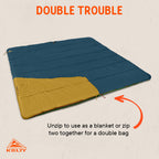 Kelty Solstice 20°F (-7°C) Synthetic Sleeping Bag - One Size - Midnight Navy/Woodthrush