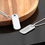 Personalised Men's Silver Dog Tag Necklace