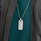 Personalised Men's Silver Dog Tag Necklace