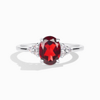 Garnet Ring in Sterling Silver