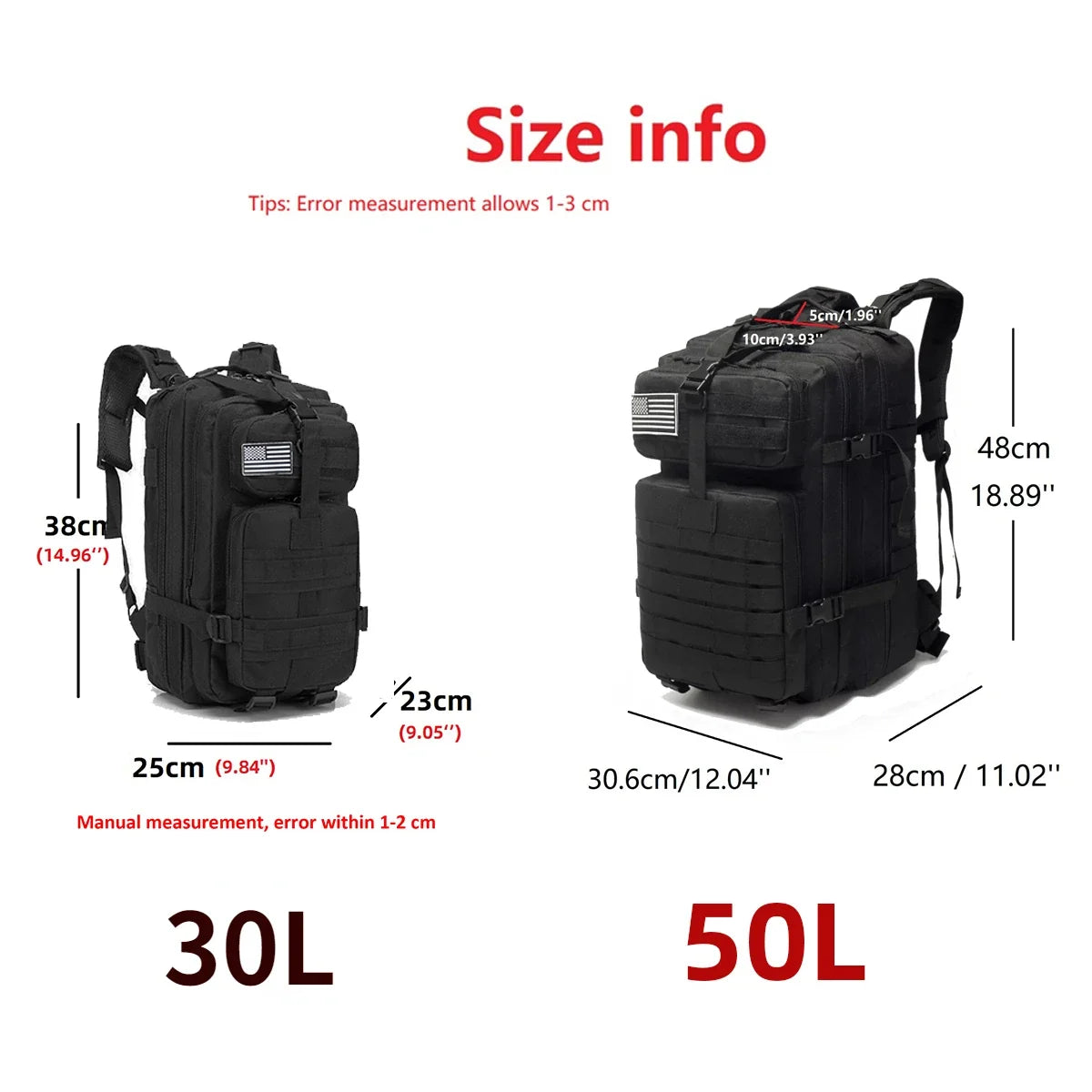 Thuram 30L / 50L Tactical Backpack for Hiking, Camping & Fishing