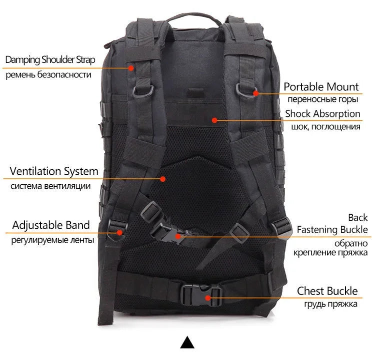 QT&QY 30L/50L MOLLE Tactical Backpack for Hiking & Travel