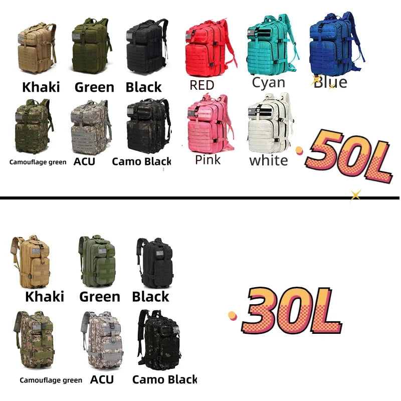 Thuram 30L / 50L Tactical Backpack for Hiking, Camping & Fishing
