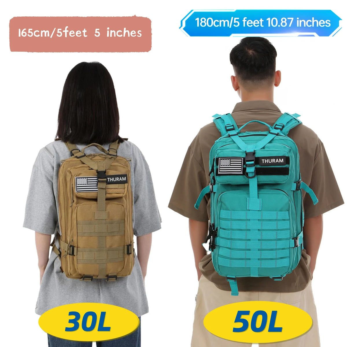Thuram 30L / 50L Tactical Backpack for Hiking, Camping & Fishing